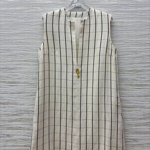 Schiaparelli plaid linen sleeveless dress